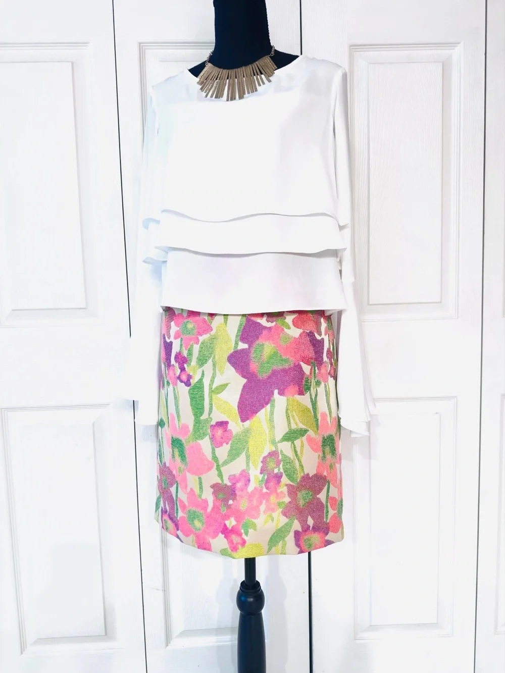 TRINA TURK ~ Orange/Pink/Green/Purple A-Line Skirt size 8